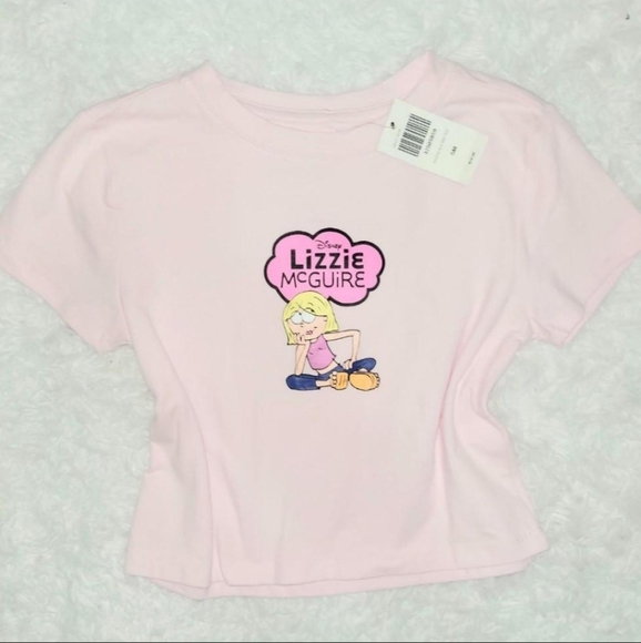 Hot Topic Pink Lizzie Mcguire Crop Top Women's US Small! ✨️ NWT - Picture 1 of 2